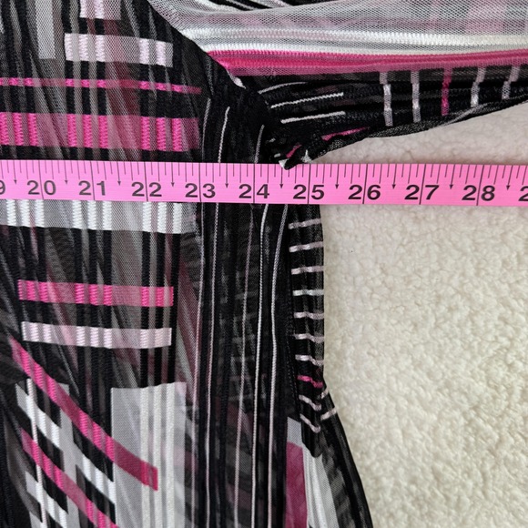 Kasper Cardigan Womens 2X Geometric Mesh Open Front Sheer Jacket Lightweight Lay - Picture 11 of 11